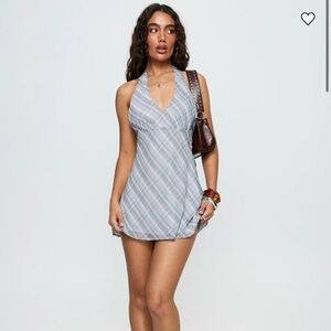 Plaid Halter Mini dress